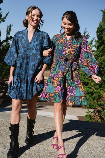 Briton Court | Delaney Colorblock Floral Dress - final sale
