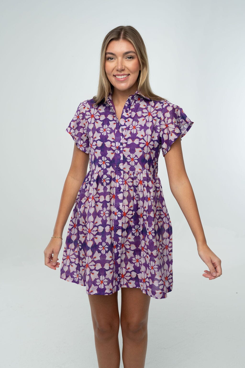 Frenchi Mini Gameday Dress- Purple &amp; Orange