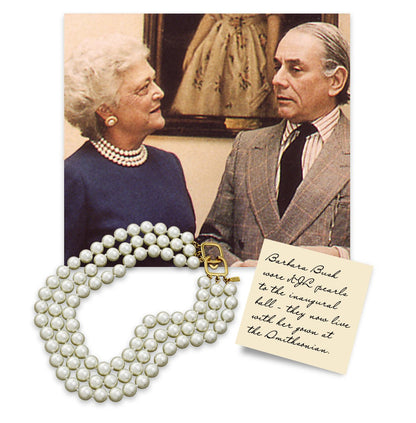 Kenneth Jay Lane| Triple Strand Pearl Necklace - Pearl White