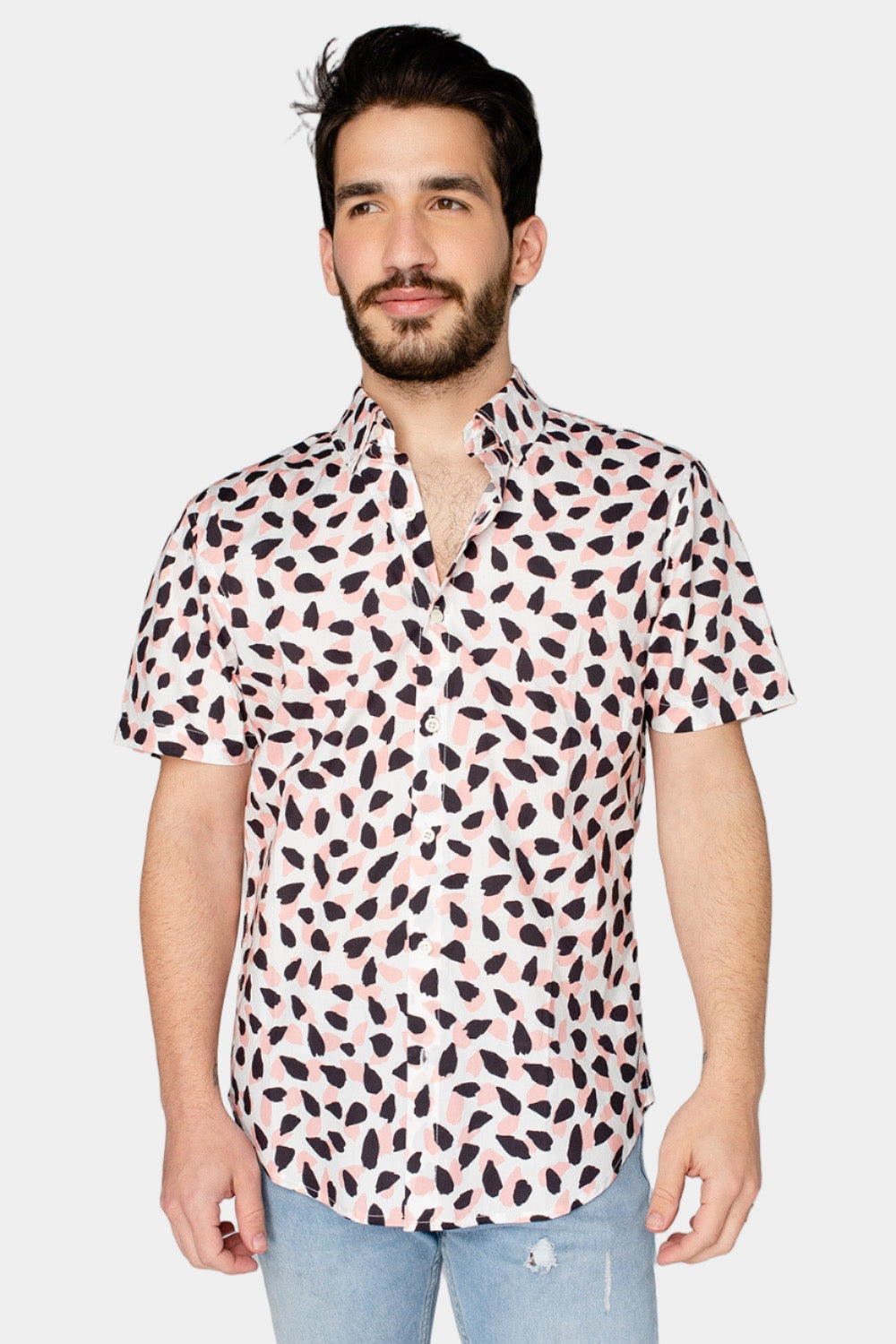 Robert Button Down Dress Shirt - Flamingo