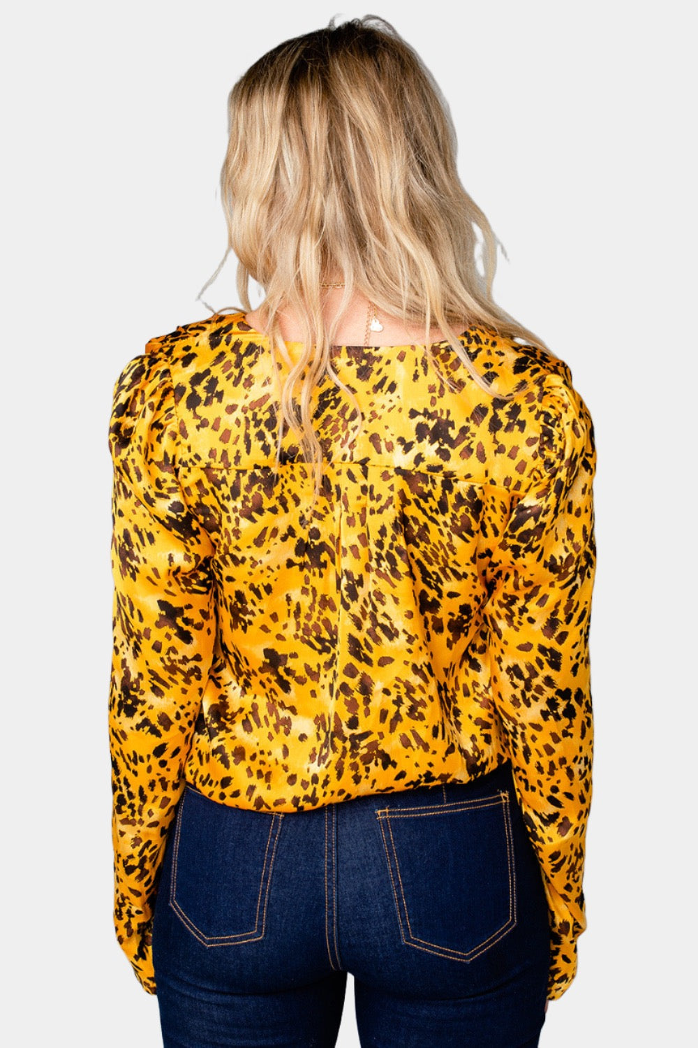 Buddy Love | Melissa Surplice Long Sleeve Bodysuit - Tortoiseshell