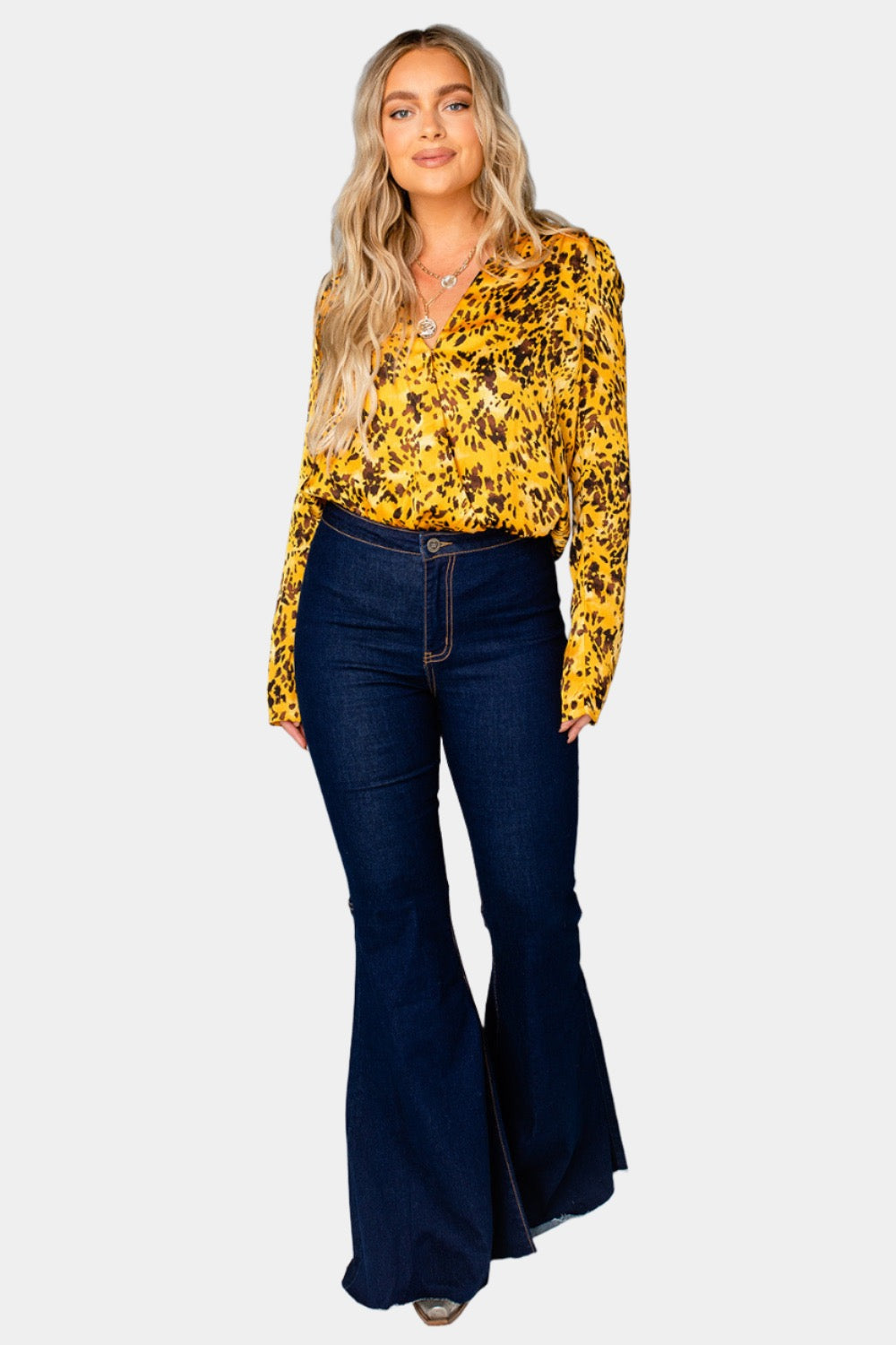 Buddy Love | Melissa Surplice Long Sleeve Bodysuit - Tortoiseshell