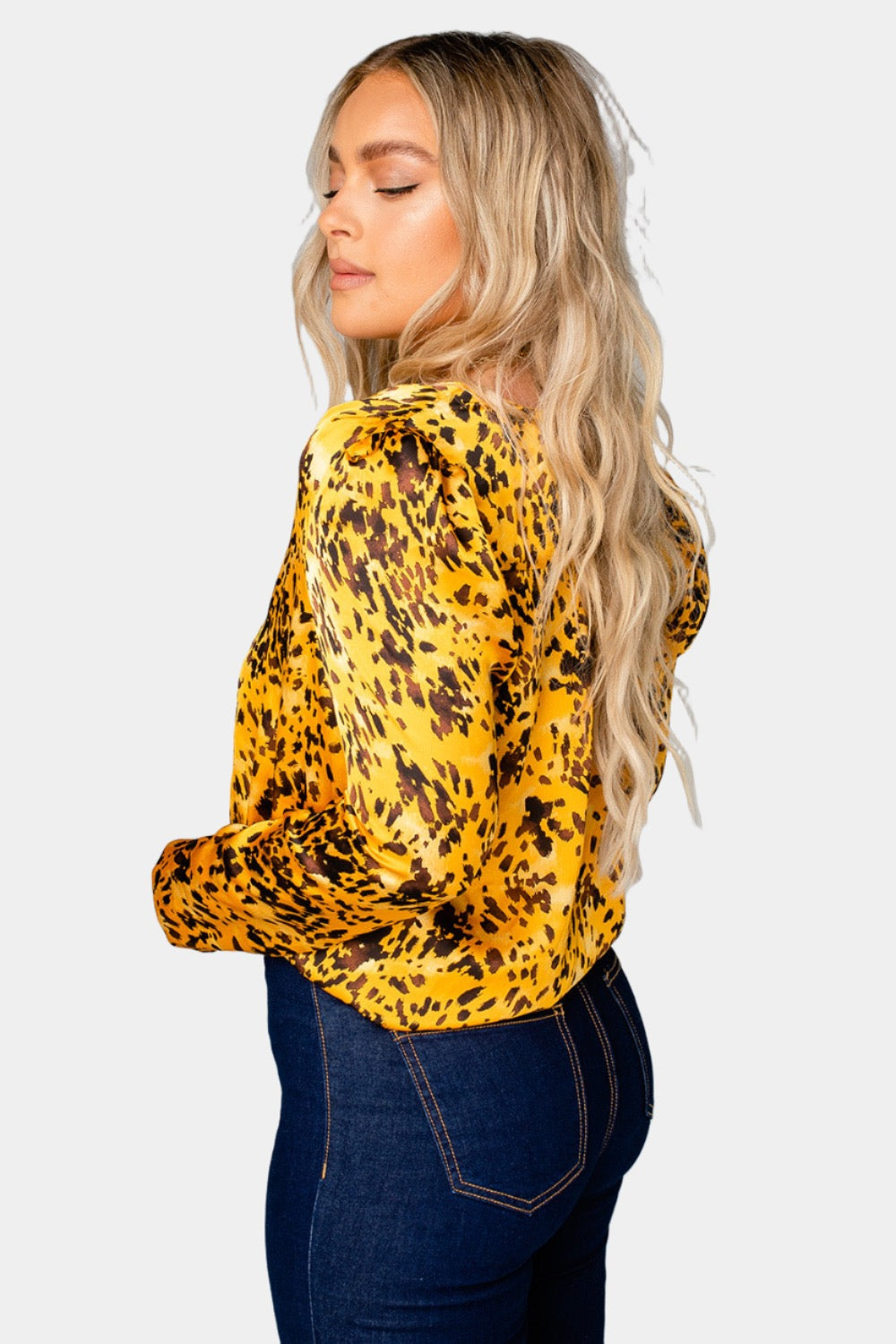 Buddy Love | Melissa Surplice Long Sleeve Bodysuit - Tortoiseshell