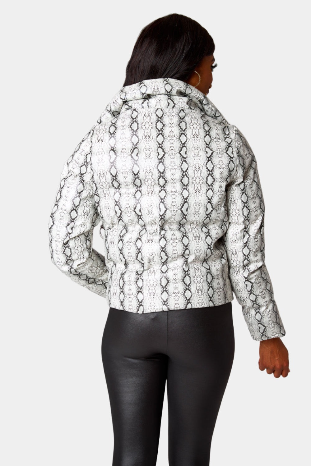 Buddy Love | Addison Puffer Jacket - White Snake