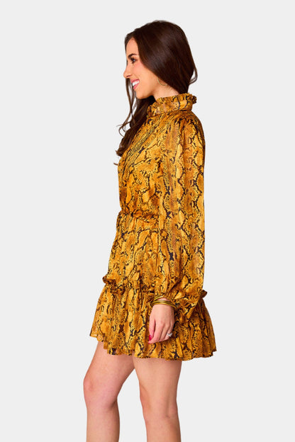 Buddy Love | Grace Long Sleeve Short Dress - Snake Charmer