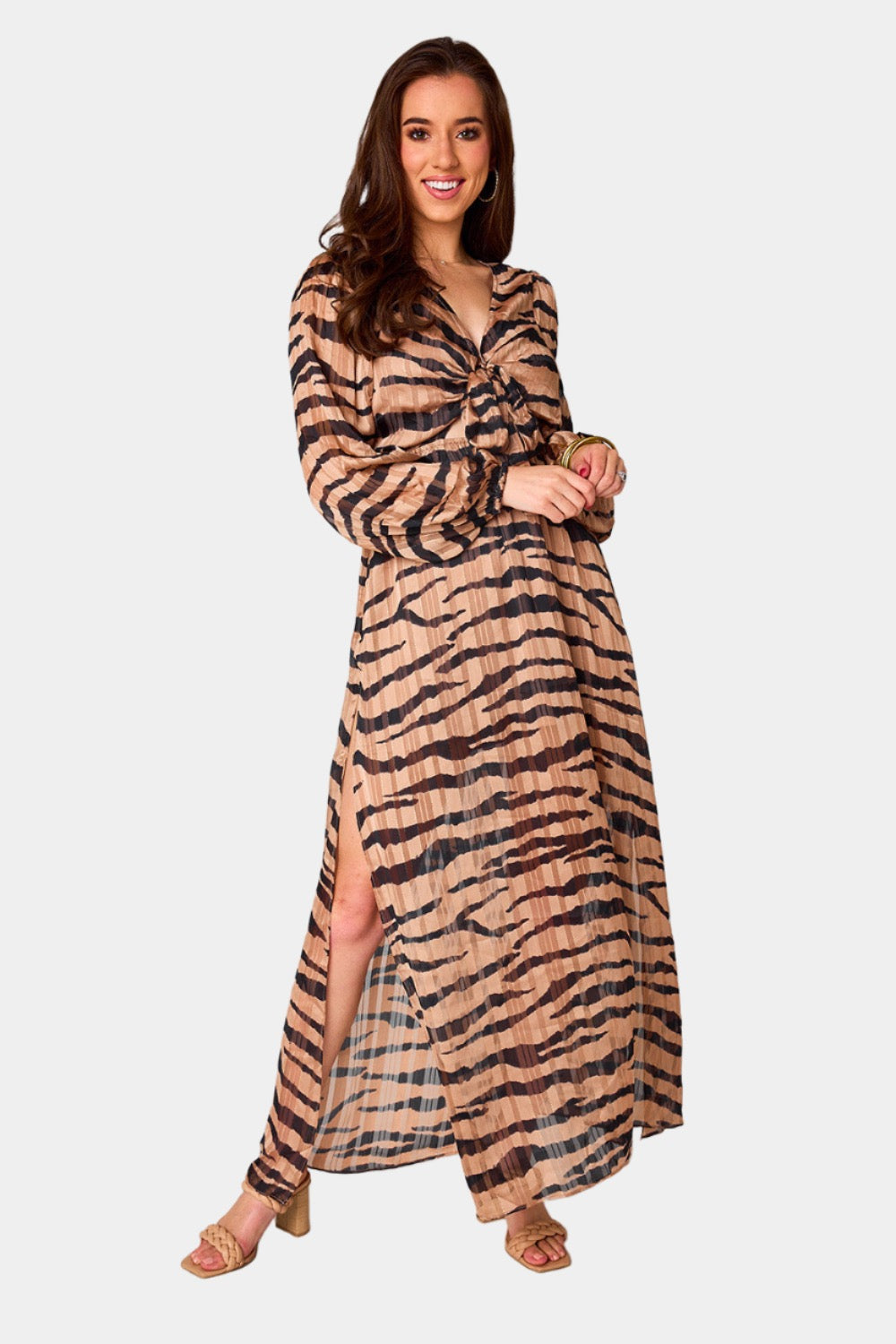 Buddy Love | Desirae Long Sleeve Maxi Dress - Stampede