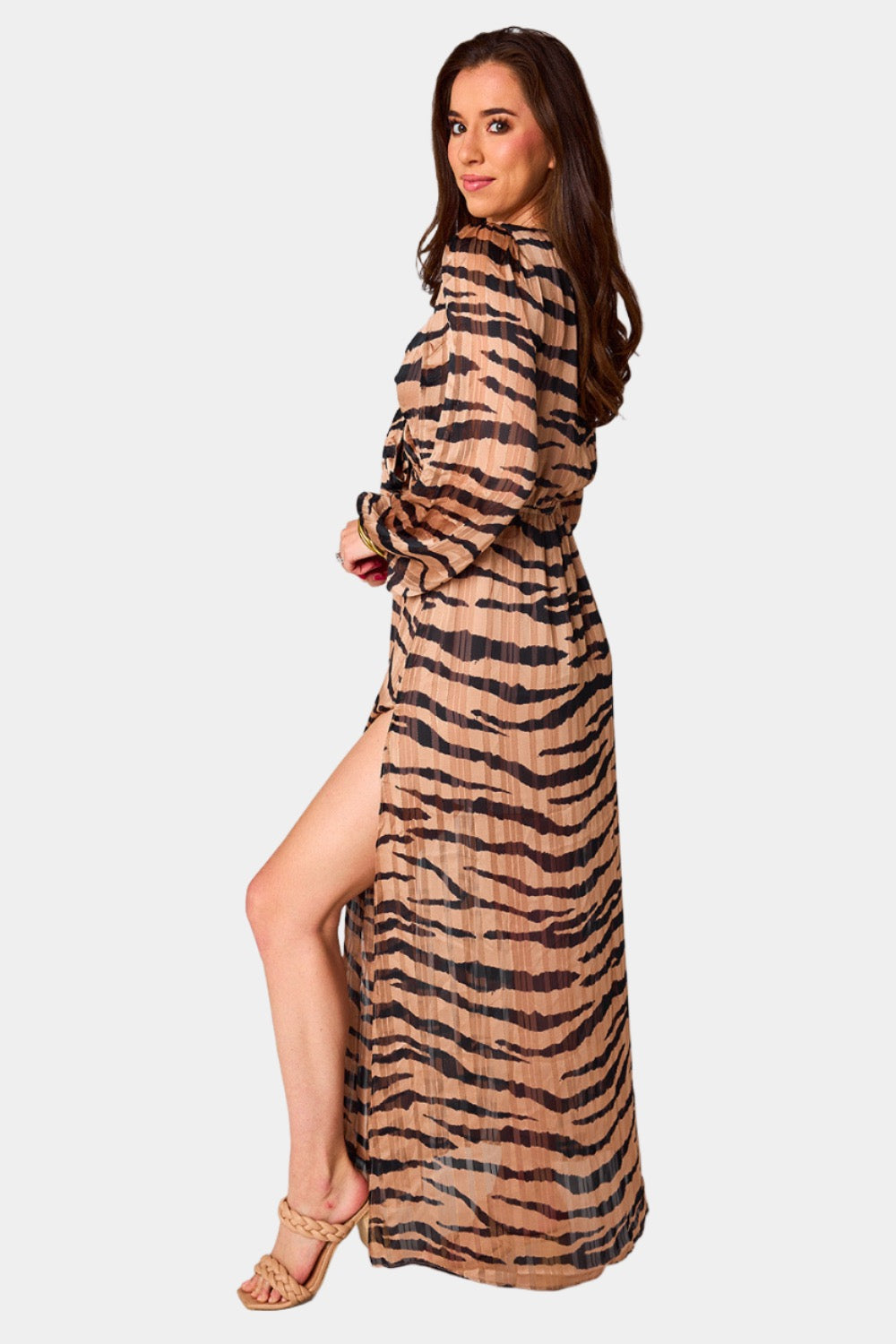 Buddy Love | Desirae Long Sleeve Maxi Dress - Stampede