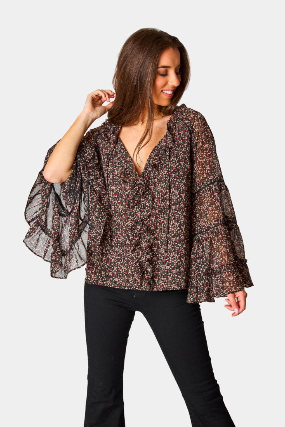 Mason Long Sleeve Ruffle Blouse - Te Amo