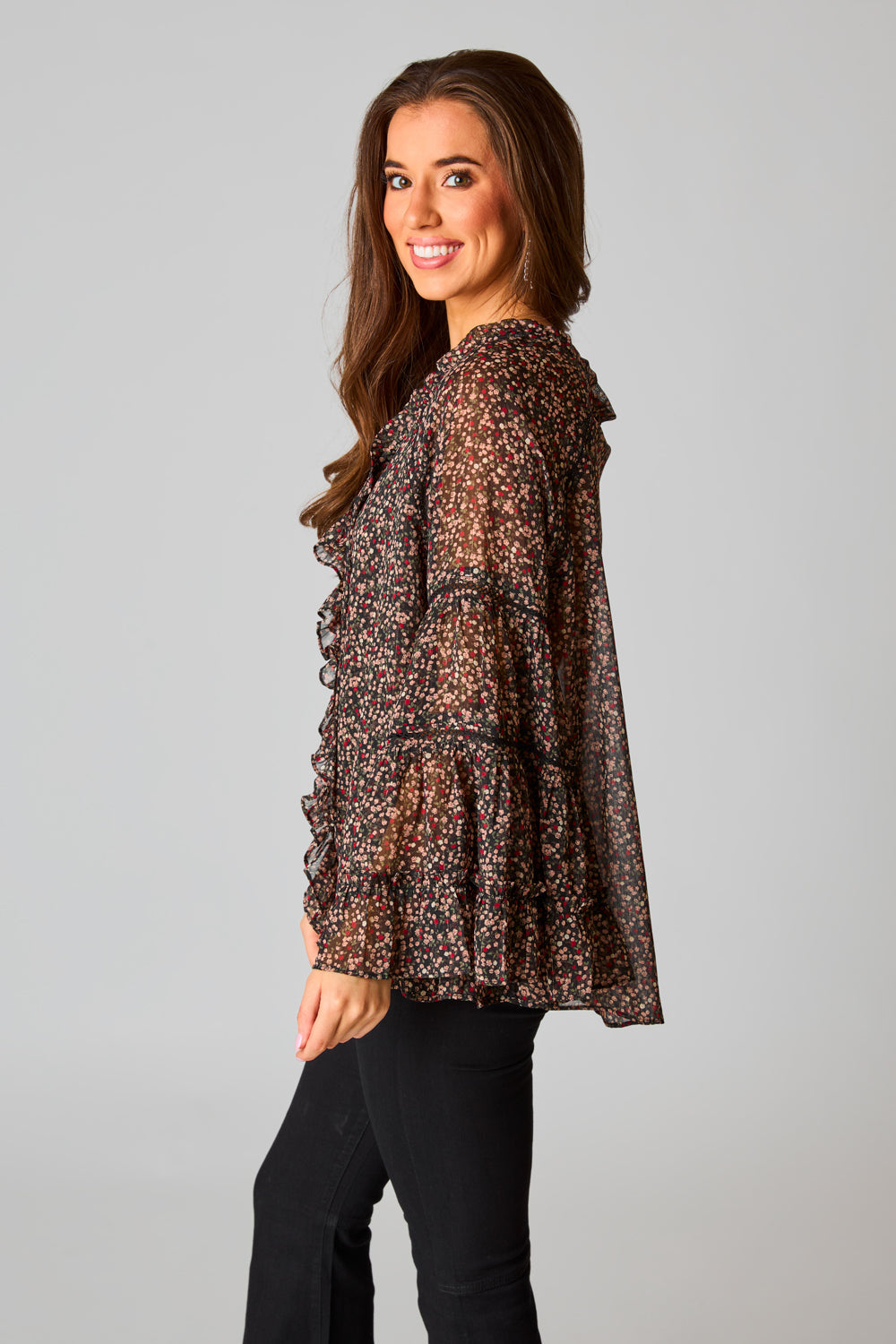 Mason Long Sleeve Ruffle Blouse - Te Amo