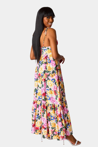 Soleil Tie-Shoulder Maxi Dress - Monet