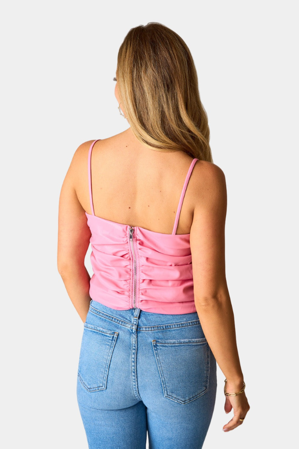 Jolee Vegan Leather Tank Top - Lotus