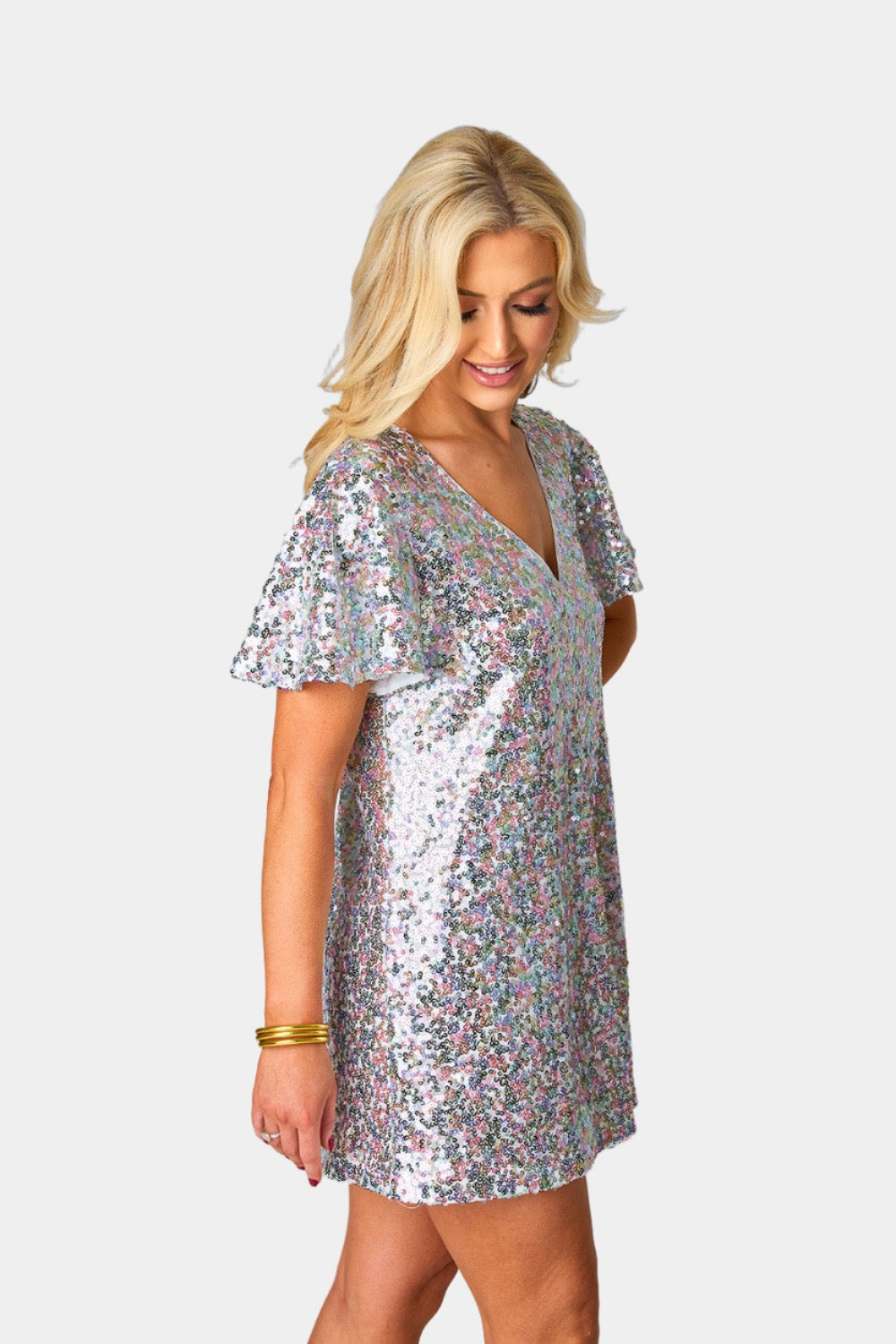 Taya Sequin Short Dress - Funfetti