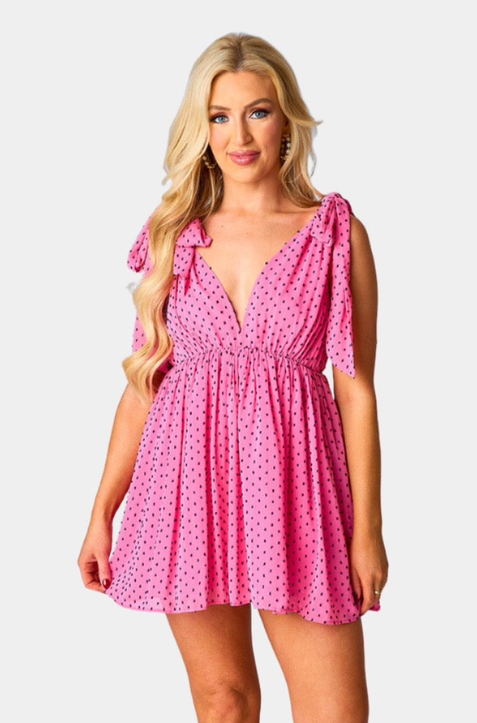 Melanie Tie-Shoulder Mini Dress - Minnie