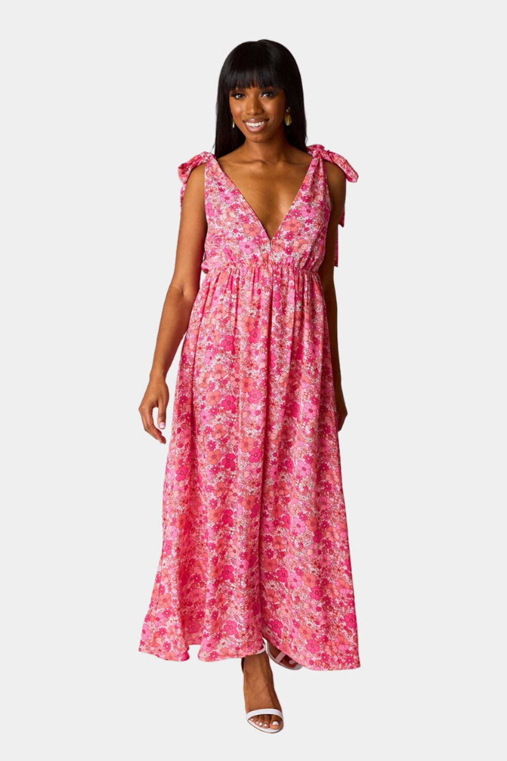 Meme Tie-Shoulder Maxi Dress - Hawaiian Sun