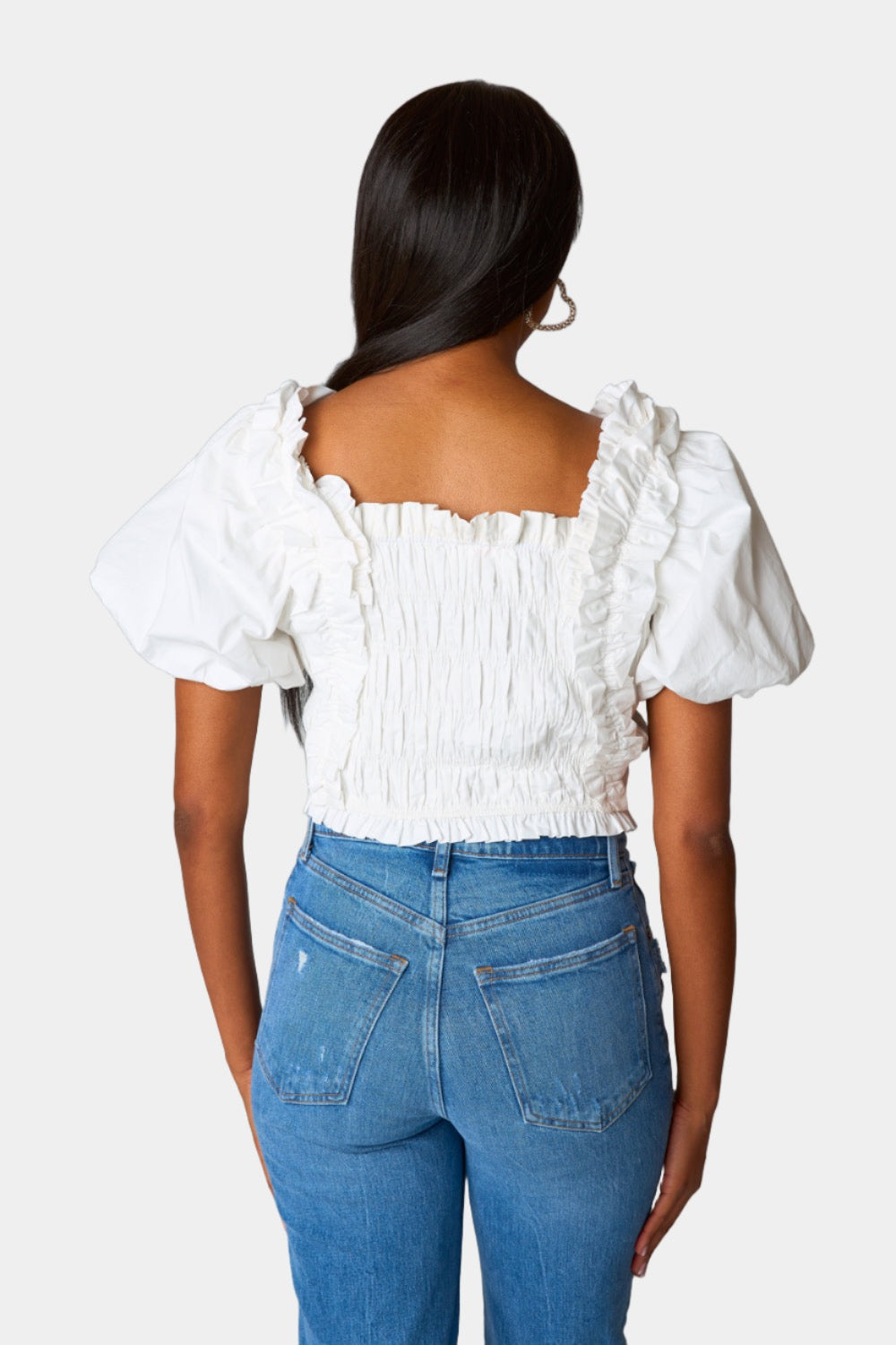 Tandy Puff Sleeve Top - White