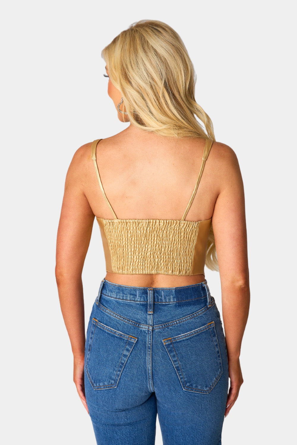 Buddy Love | Coco Vegan Leather Corset Top - Gold