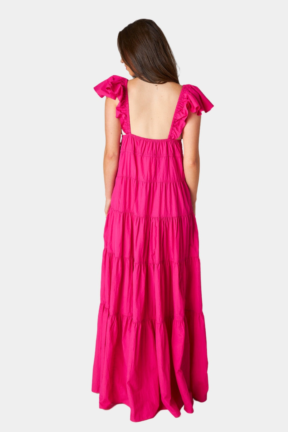 Holland Tiered Maxi Dress - Raspberry