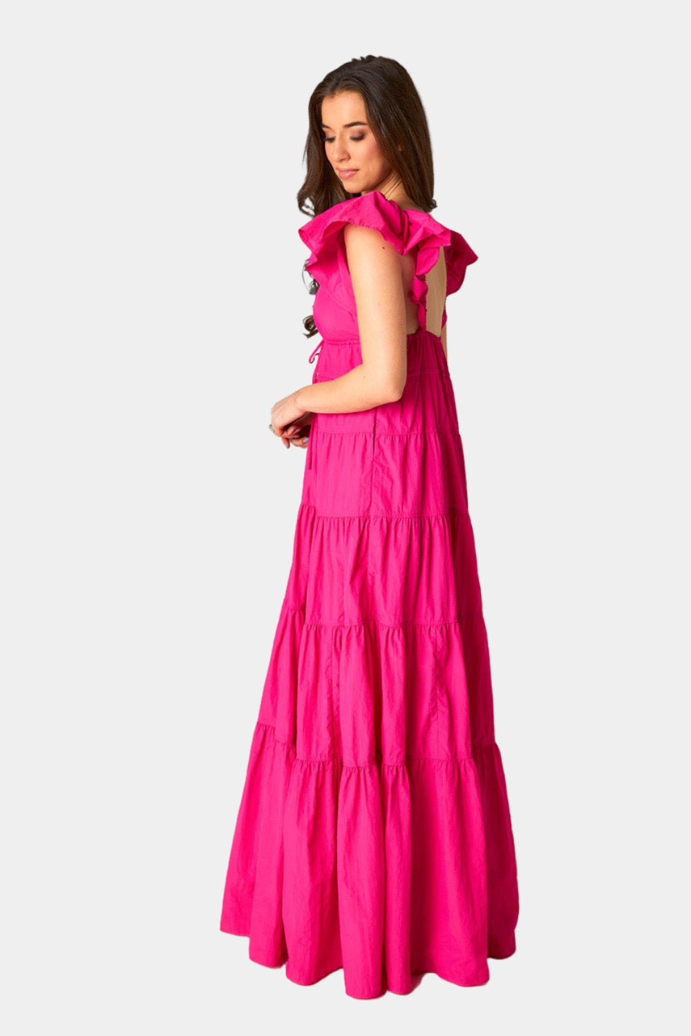 Holland Tiered Maxi Dress - Raspberry