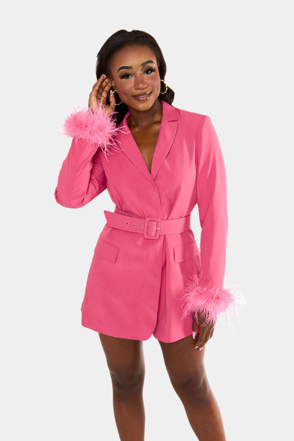 Harriet Blazer Dress - Flamingo