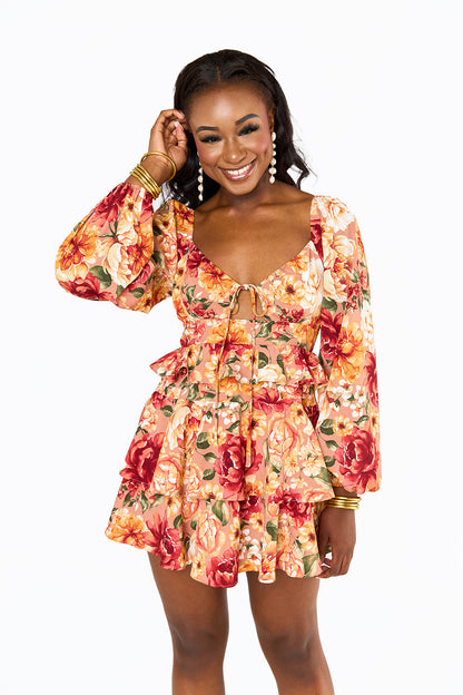 Jodi Ruffle Mini Dress - Harvest