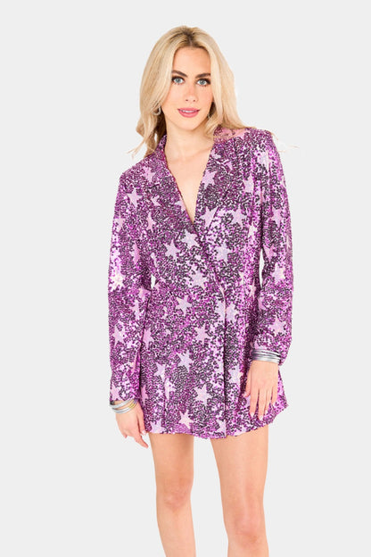 Riley Sequin Blazer Dress - Hypnotic Stars