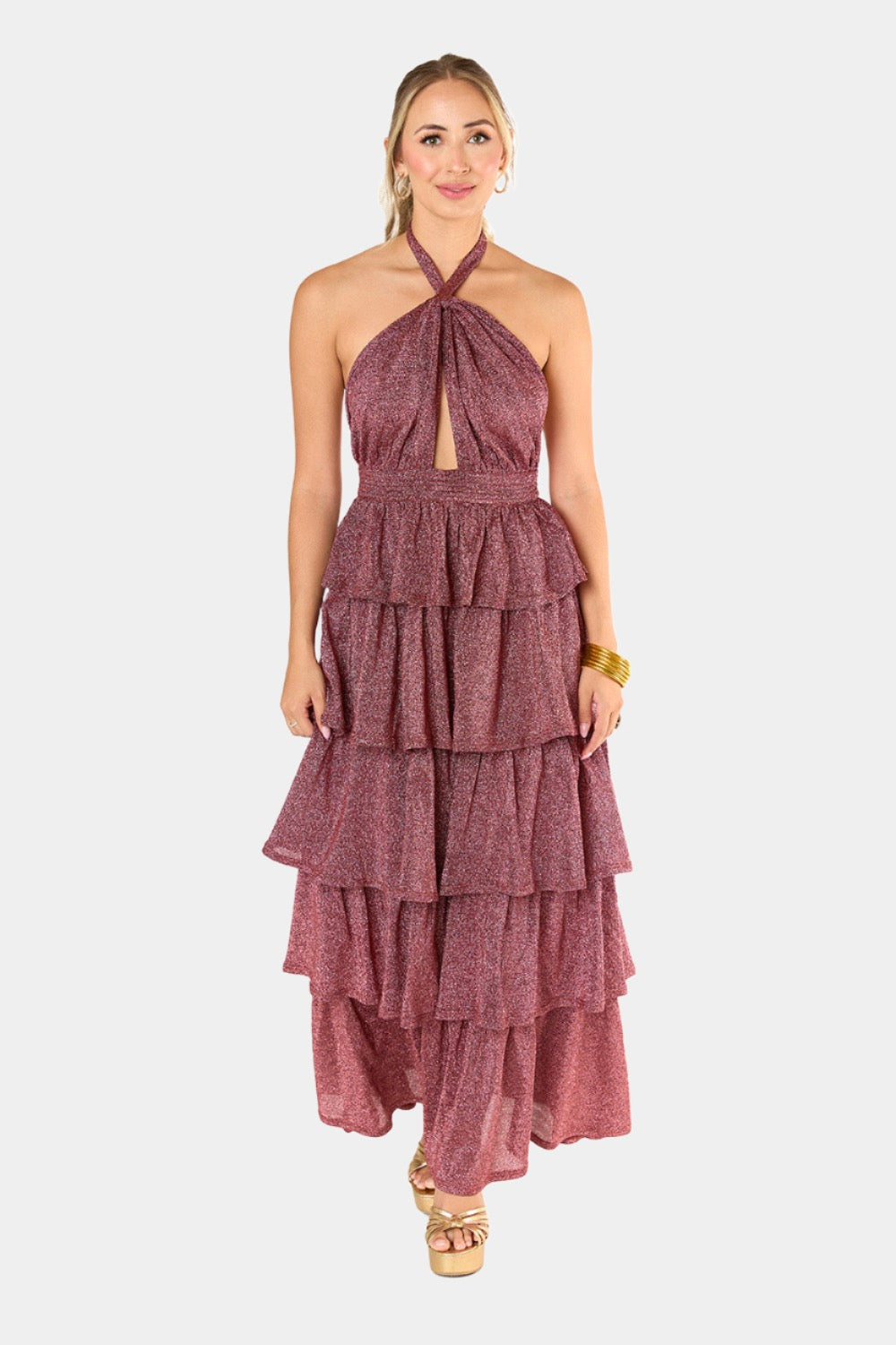 Talia Halter Long Dress - Valentine