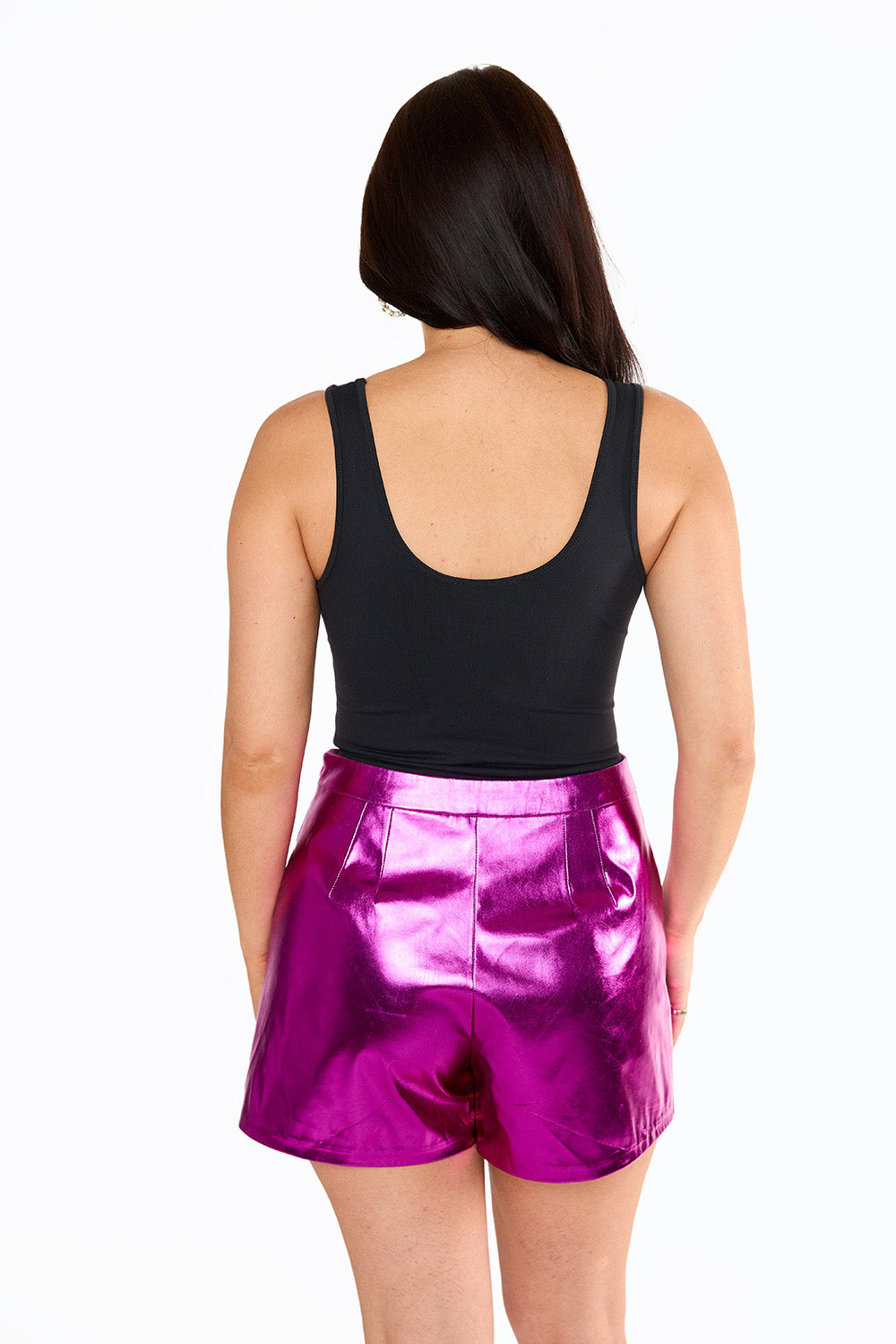 Chelsea Vegan Leather Skort - Magenta