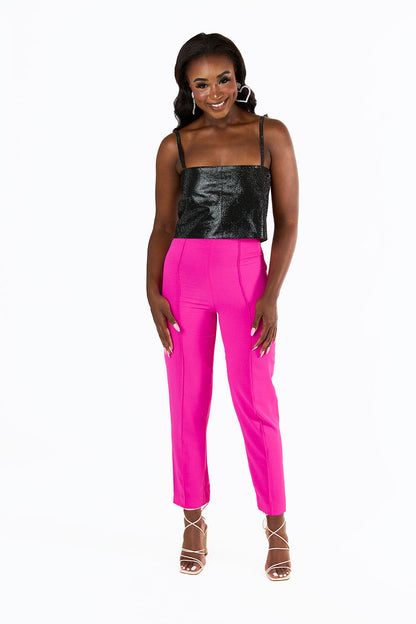 Waldorf High-Waisted Pants - Azalea