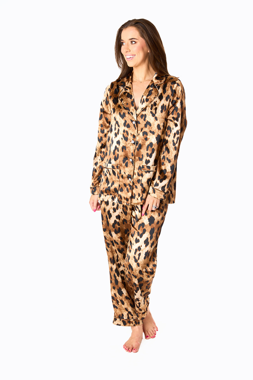 Mckenna Feather Trim Pajama Set - Prowl