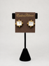Caroline hill Kerang Square Facited Stud Earring White a pair of gold-tone stud earrings with square white mother-of-pearl centers.