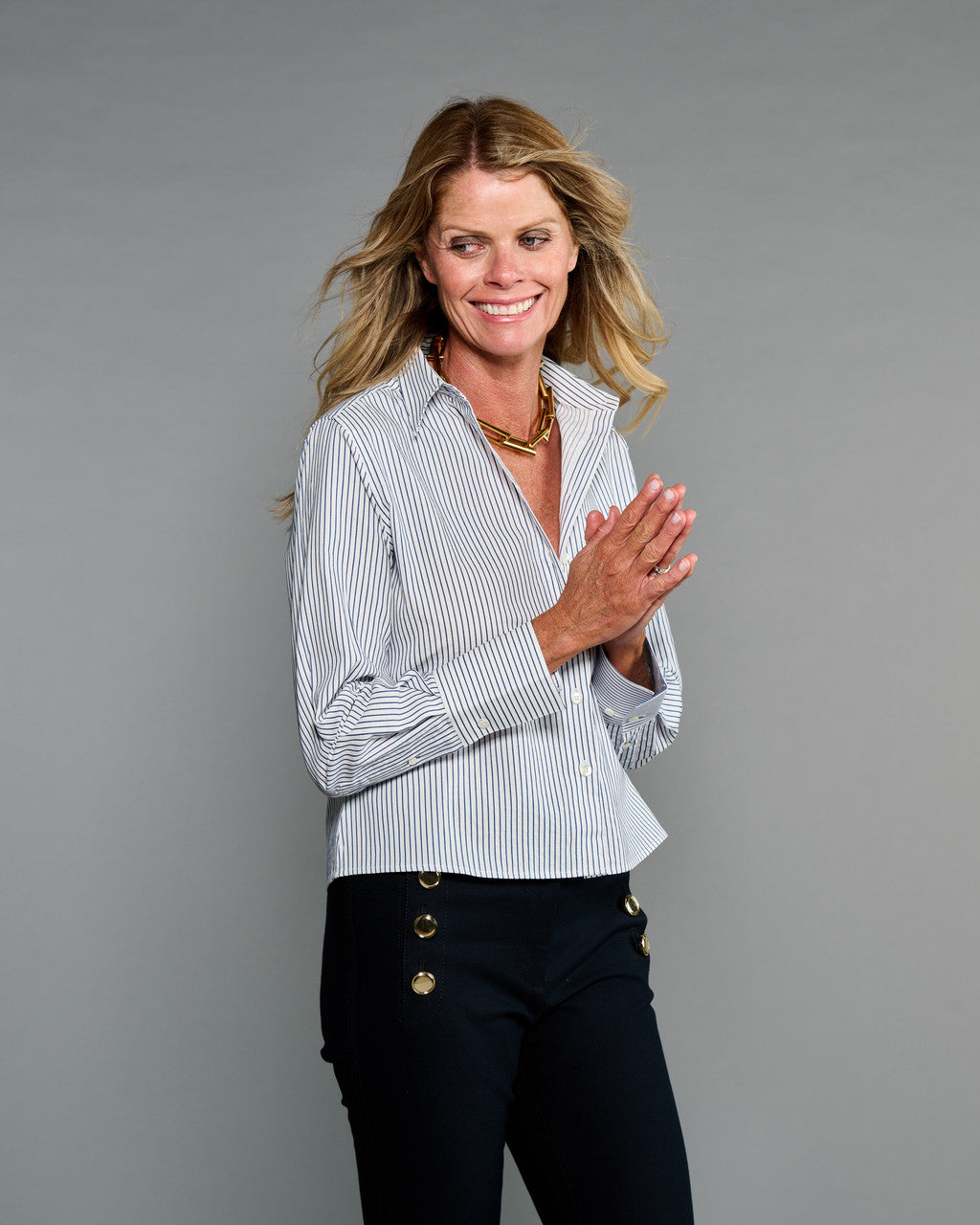 Claridge+king | Blue Sky Seersucker Top