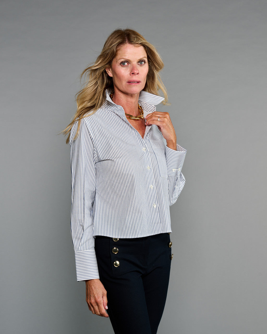 Claridge+king | Blue Sky Seersucker Top