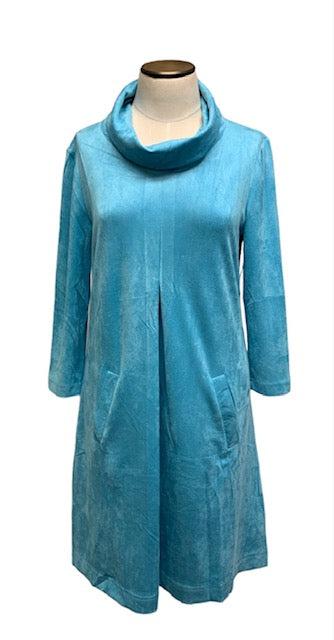 Cloister Collection | Cowl Neck Dress Blue