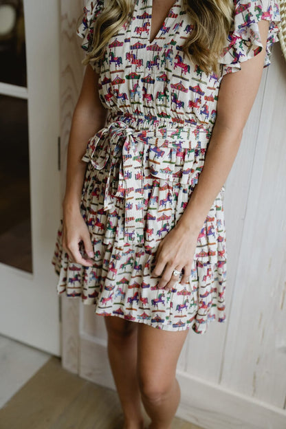 Briton Court | Delilah Mini Dress - Carousel Derby Print