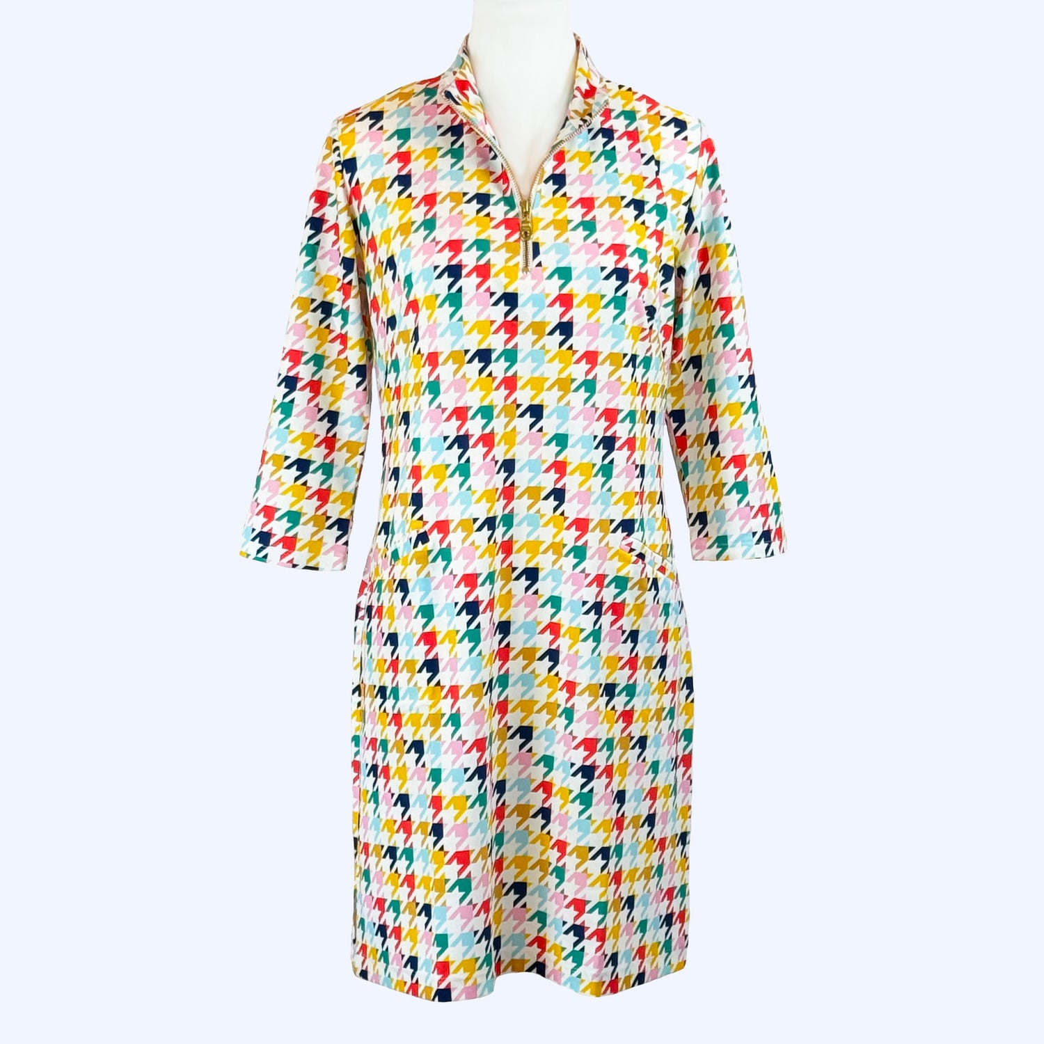 Doral Dress in Classic Herringbone Multi