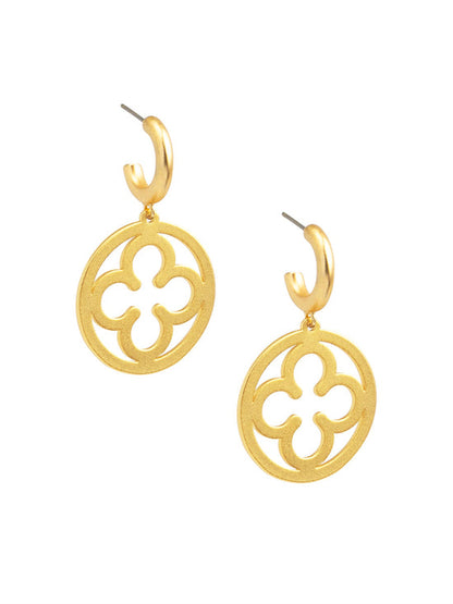 Matte Clover Small Drop Earrings