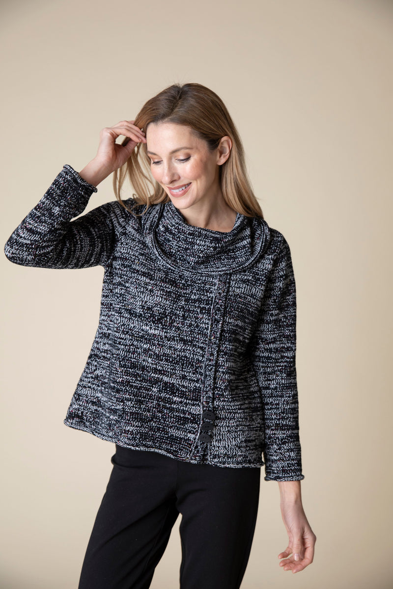 Habitat | Tweedy Chenille Button Cowl Pullover
