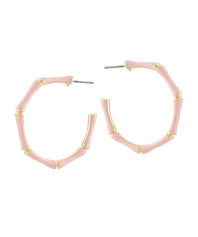 Enamel Bamboo Hoops