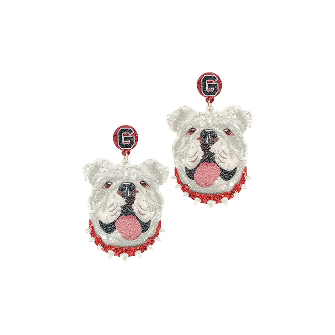 Golden Stella | Glitter Bulldog Face Earrings