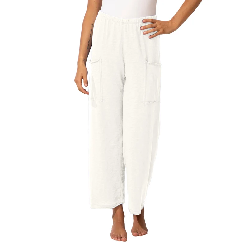 Women’s ESCAPE BY HABITAT Cotton Slub Pocket Flood Pant Color 60026 Pearl 