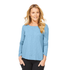 Woman wearing a blue long-sleeve top ESCAPE BY HABITAT TEXTURED PERUVIAN COTTON SLUB STAY CENTERED TEE - 10030