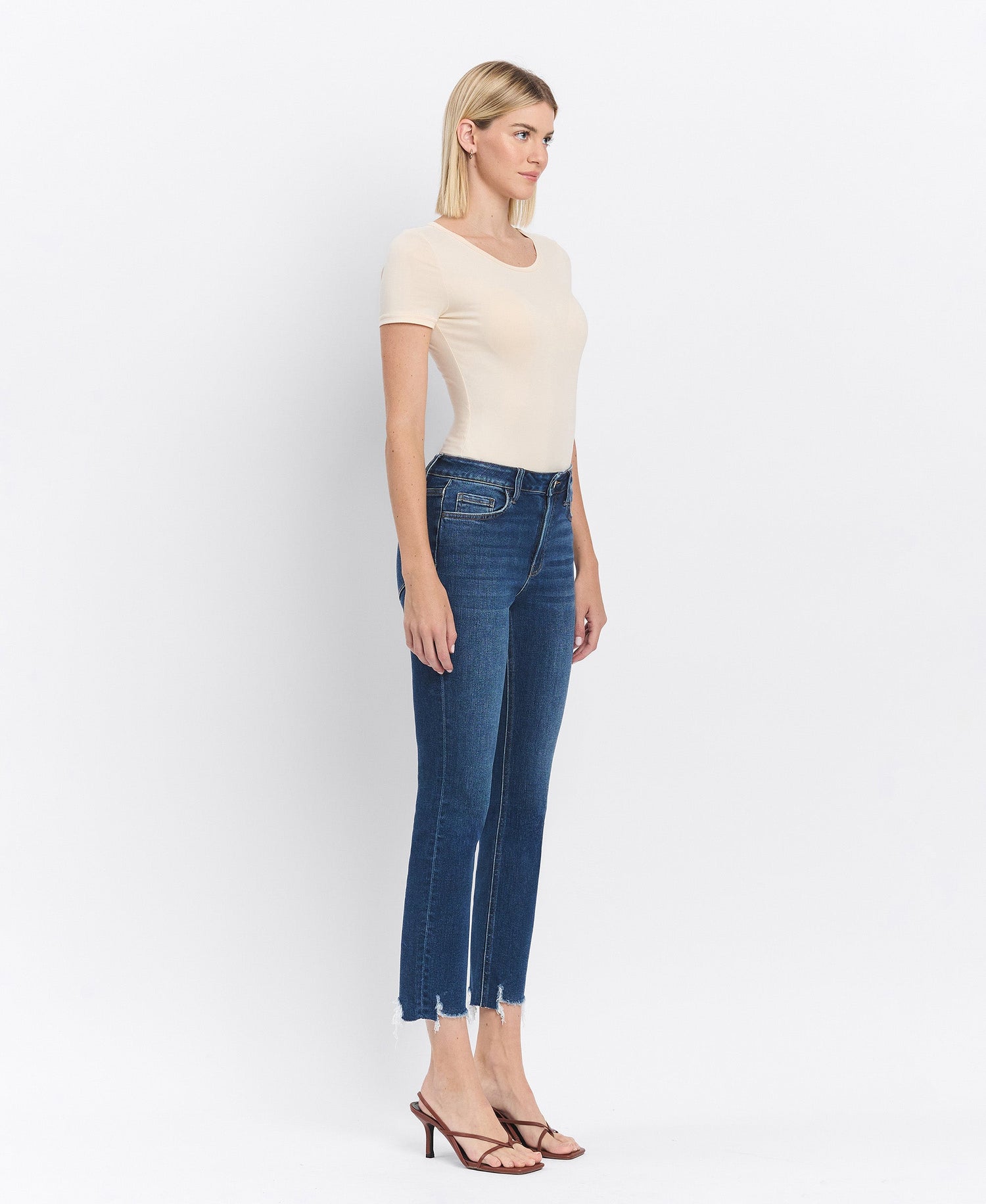 Flying Monkey | High Rise Crop Slim Straight Jeans