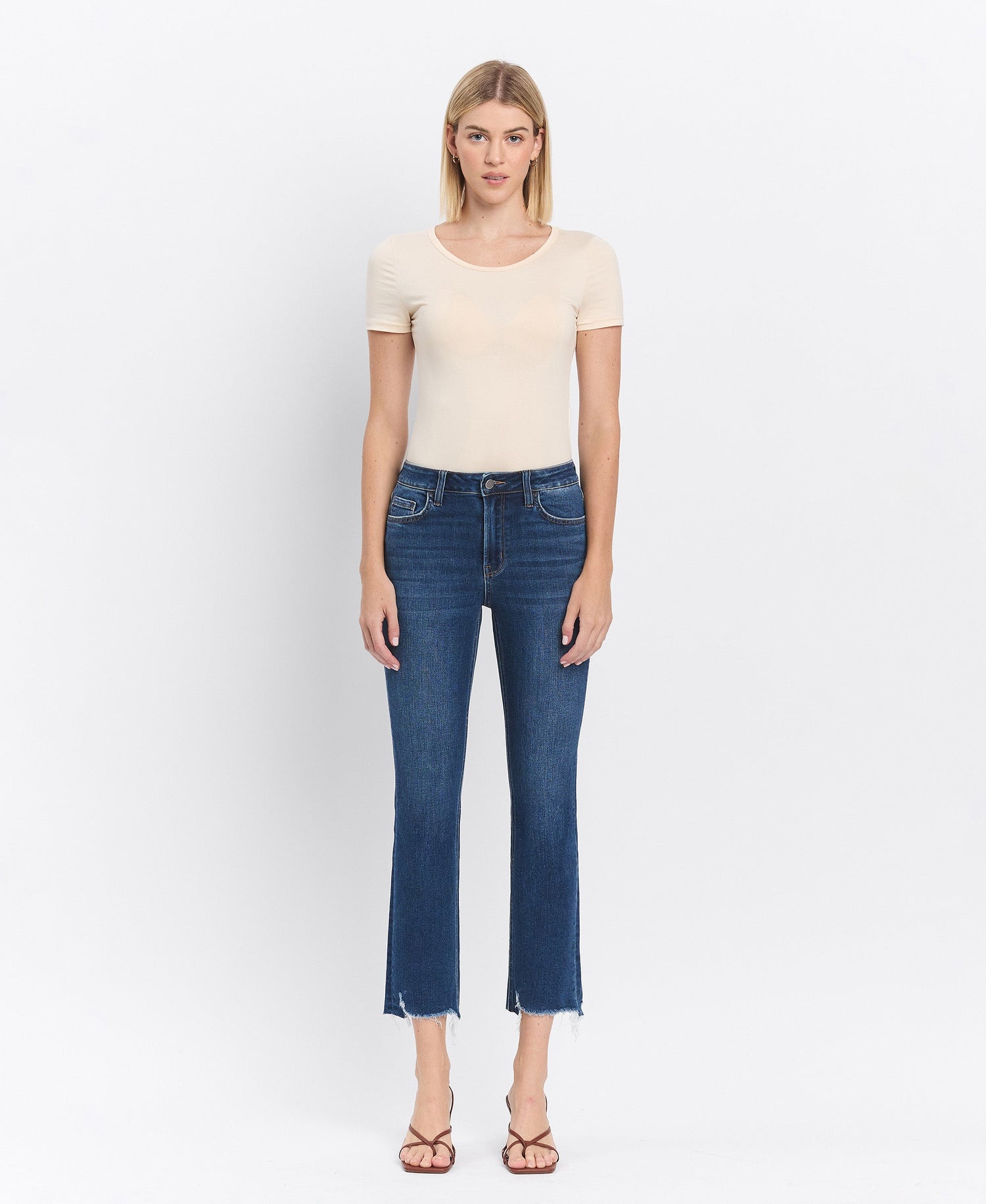 Flying Monkey | High Rise Crop Slim Straight Jeans