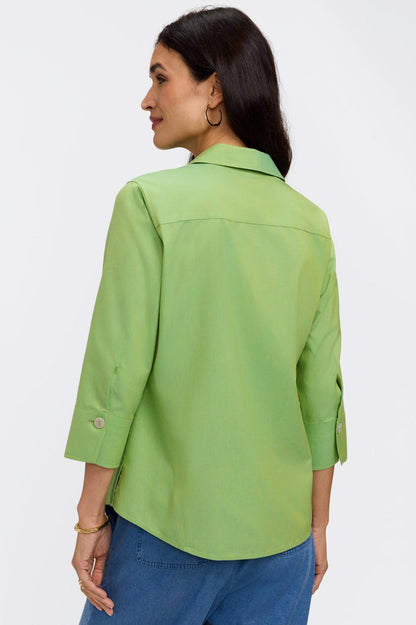 Foxcroft | Paityn No Iron Pinpoint 3/4 Sleeve Shirt