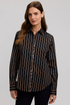 Women’s Foxcroft Black and Almond Charlie Animal Border Long Sleeve Shirt