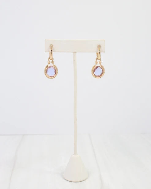 Gold Medford Circular Drop Hoop Earring Periwinkle