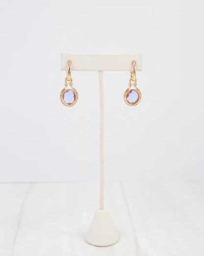 Gold Medford Circular Drop Hoop Earring Periwinkle