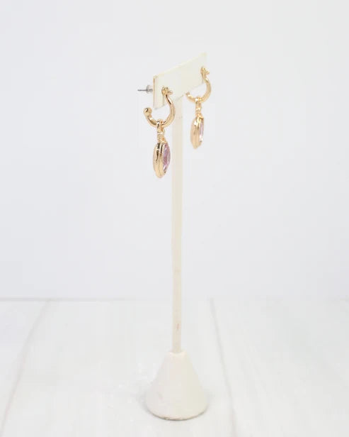 Gold Medford Circular Drop Hoop Earring Periwinkle 1