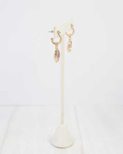 Gold Medford Circular Drop Hoop Earring Periwinkle 1