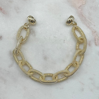 Gold Textured Magnetic Link Bracelet